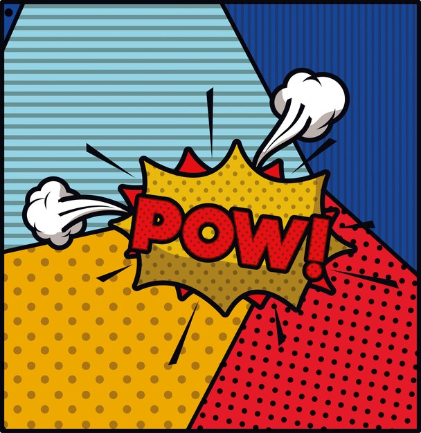 Pow palabra pop art estilo expresión vectoR