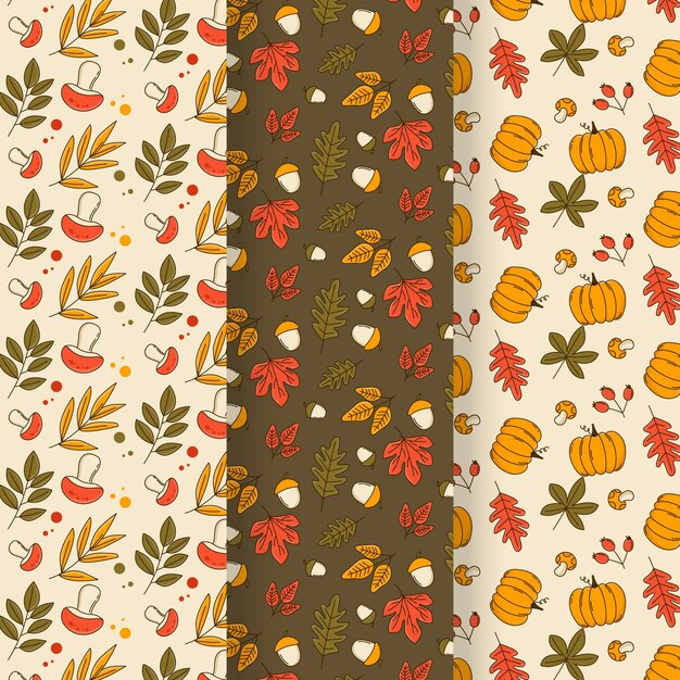 Preciosa colección de estampados otoñales con hojas