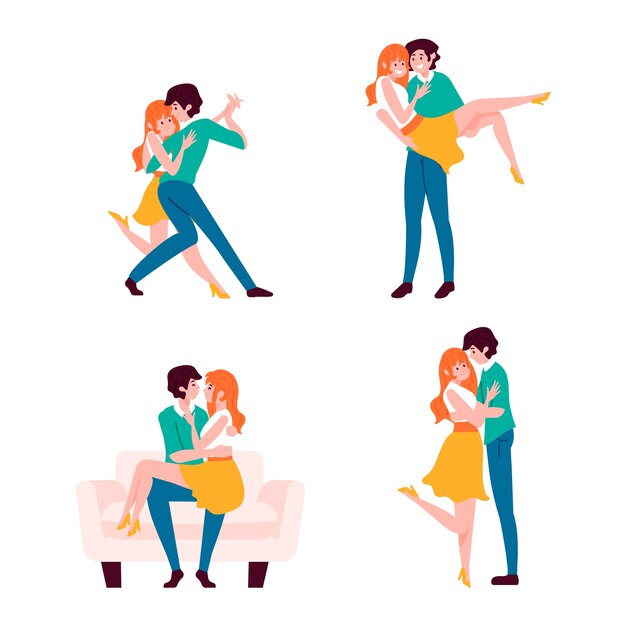 Preciosa colección de parejas de san valentín