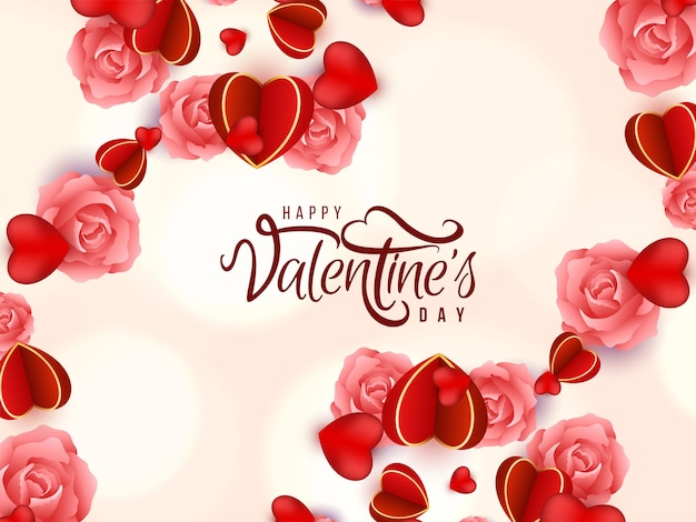 Precioso feliz día de San Valentín celebración corazones decorativos vector de fondo