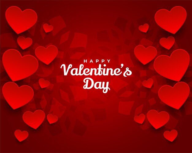 Precioso feliz día de san valentín corazones rojos