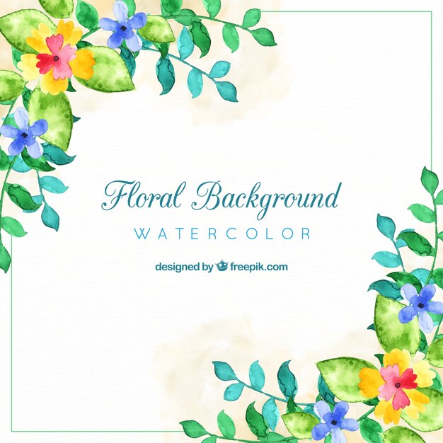 Precioso fondo floral acuarela