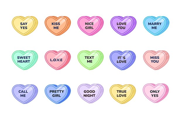 Precioso paquete de corazones de conversación