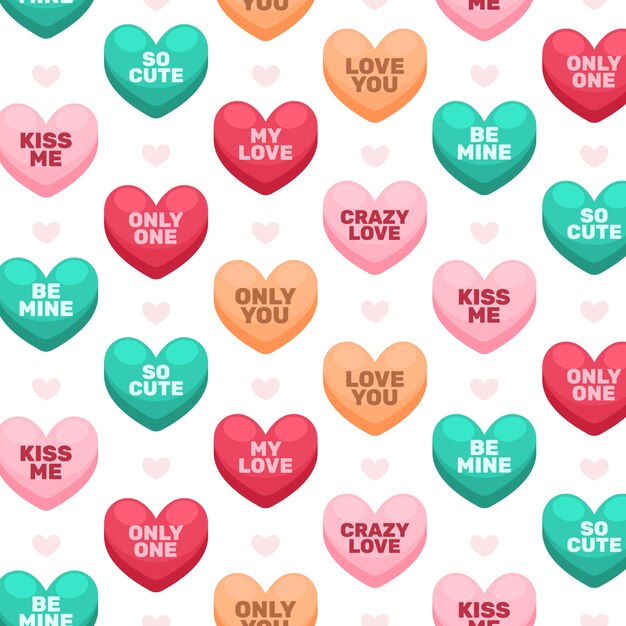 Precioso patrón de corazones de conversación