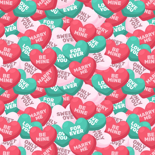 Precioso patrón de corazones de conversación