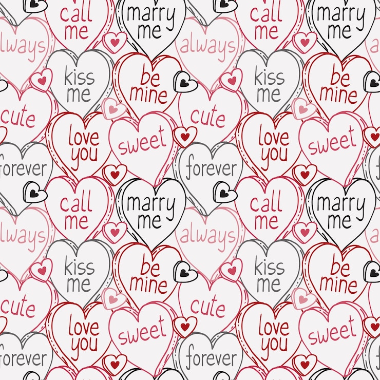 Vector gratuito precioso patrón de corazones de conversación