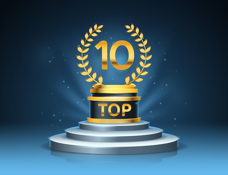 Vector gratuito premio al mejor podio entre los 10 mejores