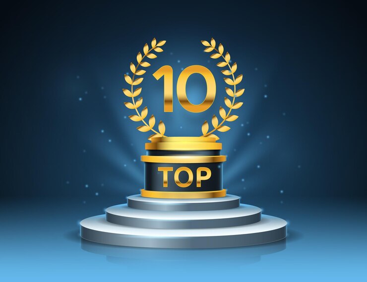 Vector gratuito premio al mejor podio entre los 10 mejores
