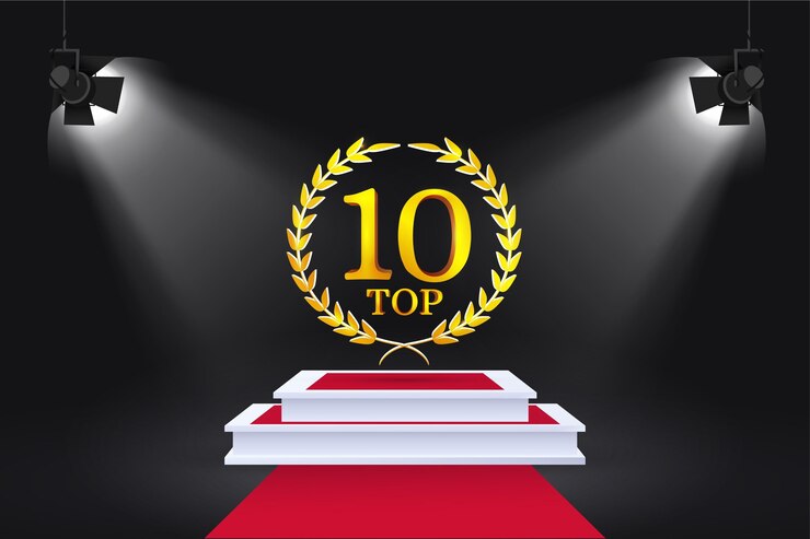 Vector gratuito premio al mejor podio entre los 10 mejores