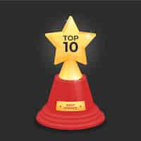 Vector gratuito premio al mejor podio entre los 10 mejores