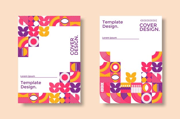 Presentación de negocios vector A4 orientación vertical portada conjunto de maquetas Informe corporativo cubierta abstracta geométrica ilustración diseño diseño paquete Colección de plantillas de folleto de identidad de la empresa
