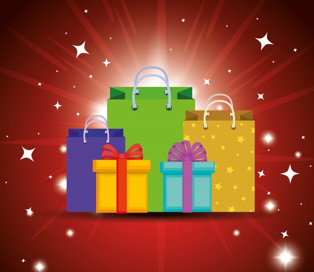 Presente cajas de regalo con decoración de cinta