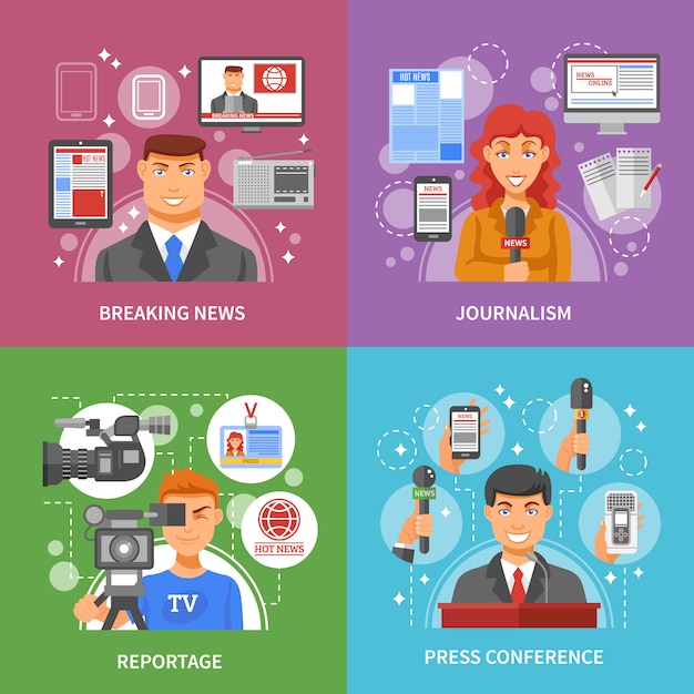Presione el conjunto de iconos de concepto