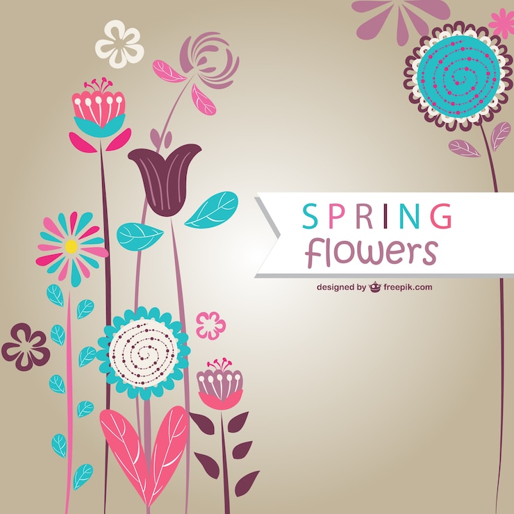 Vector gratuito primavera de flores de fondo