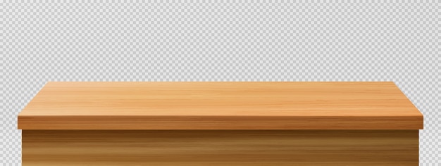 Vector gratuito primer plano de la mesa de madera, vista frontal de la mesa