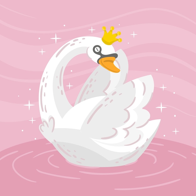 Princesa cisne con corona dorada