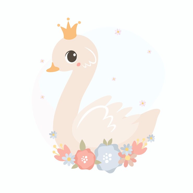 Vector gratuito princesa cisne con corona
