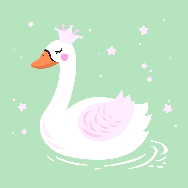 Vector gratuito princesa cisne con corona