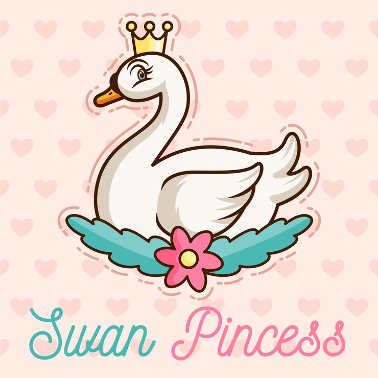 Vector gratuito la princesa cisne con la corona