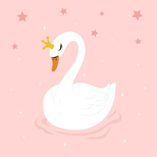 Princesa ilustrada creativa del cisne