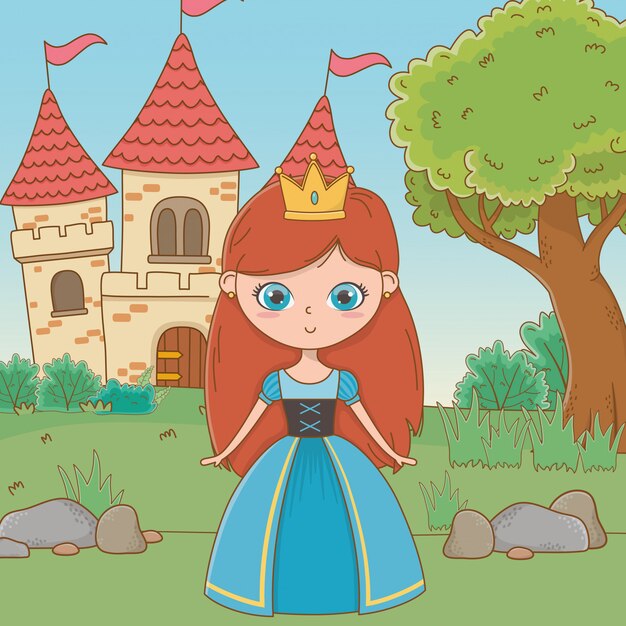 Princesa medieval de dibujos animados
