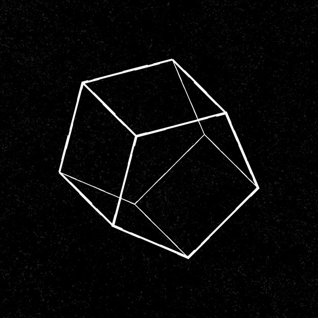 Prisma pentagonal 3D en un vector de fondo negro