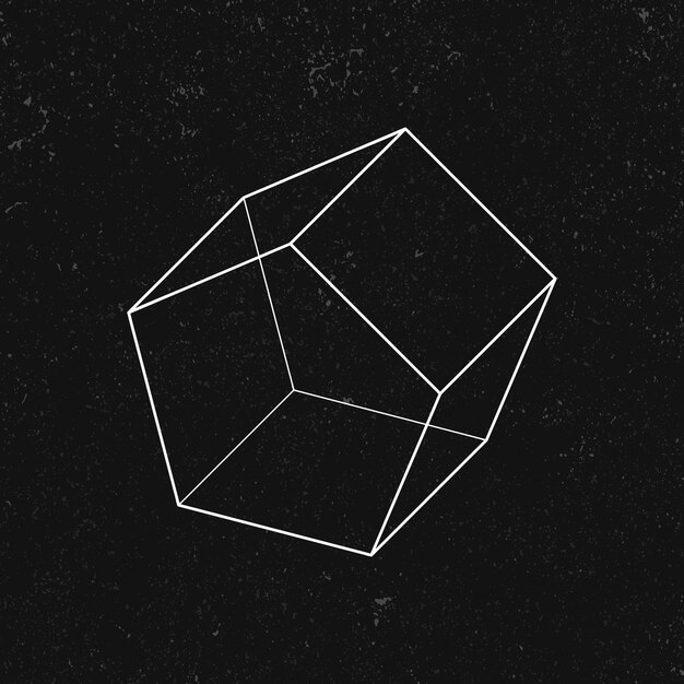 Prisma pentagonal 3D en un vector de fondo negro