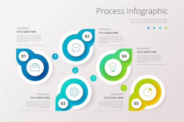 Vector gratuito proceso de gradiente infografía