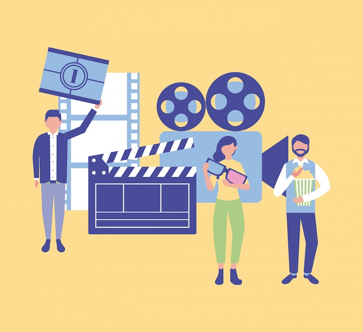 Vector gratuito producción de gente de cine