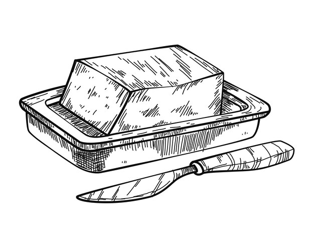 producto lácteo de mantequilla con cuchillo