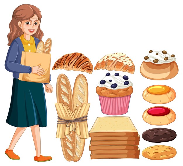 Productos de panadería y pastelería con el cliente