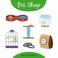 Vector gratuito productos de tienda de animales