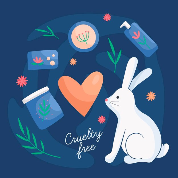 Productos veganos y libres de crueldad animal con conejito