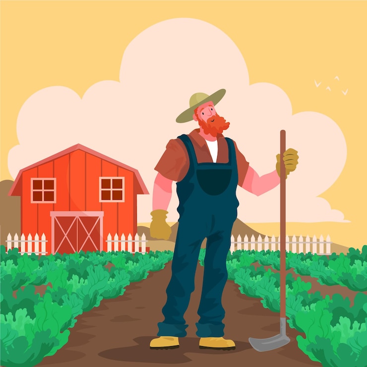 Vector gratuito profesión agrícola dibujada a mano