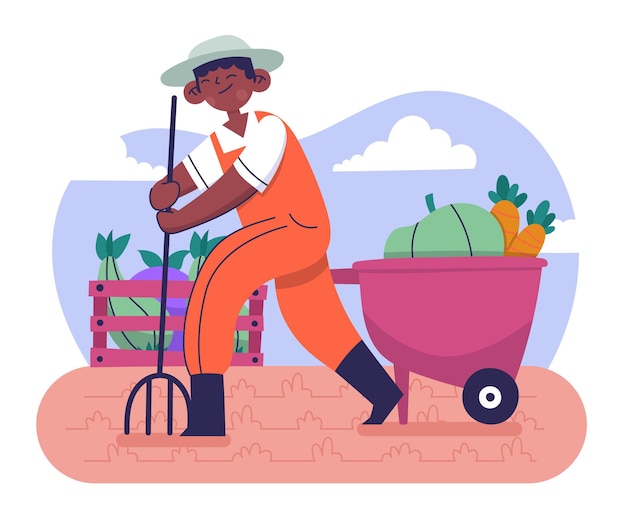 Vector gratuito profesión agrícola ilustrada dibujada a mano