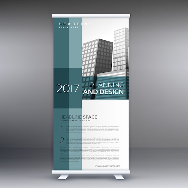 profesional enrollar standee banner vector plantilla de diseño