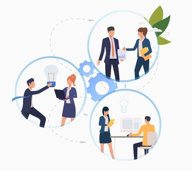 Profesionales de negocios que trabajan en startup