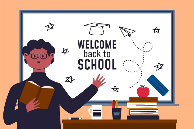 Profesor da la bienvenida a la escuela