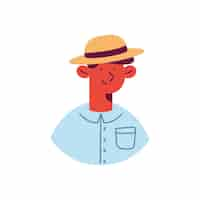 Vector gratuito profilo de hombre con sombrero