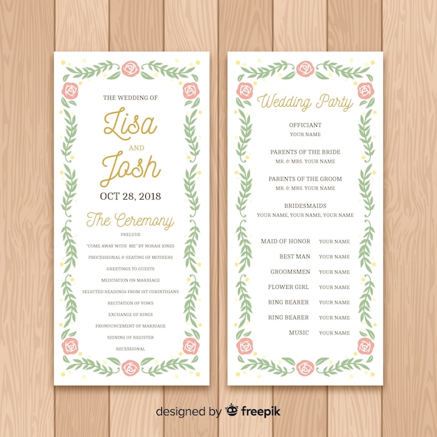 Programa de boda