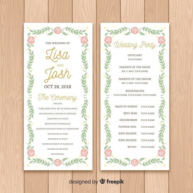Programa de boda