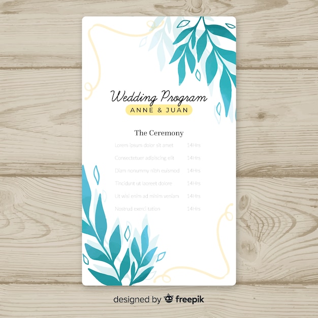 Programa de la boda