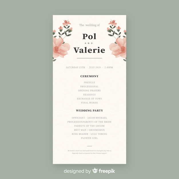 Programa de boda