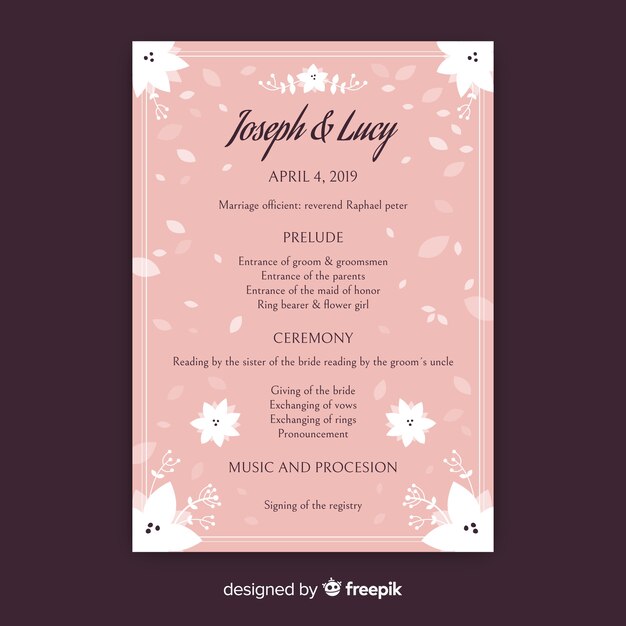 Programa de boda