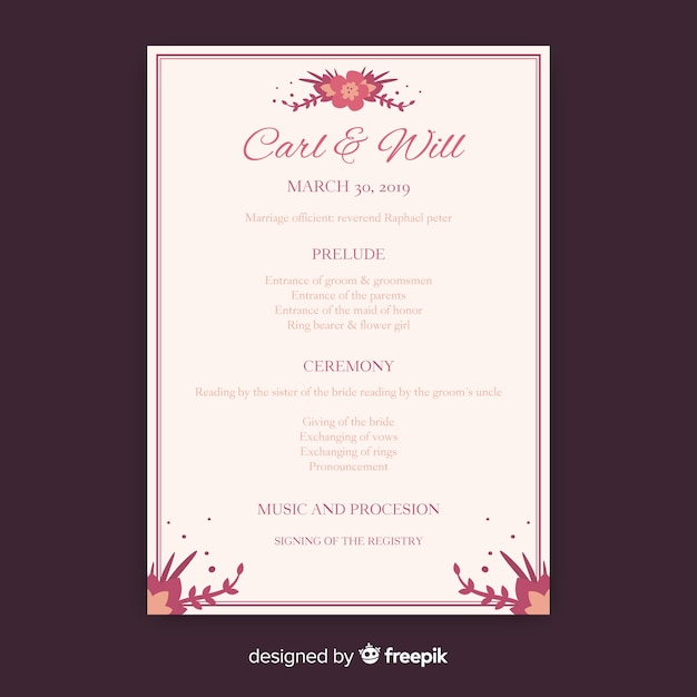 Programa de la boda