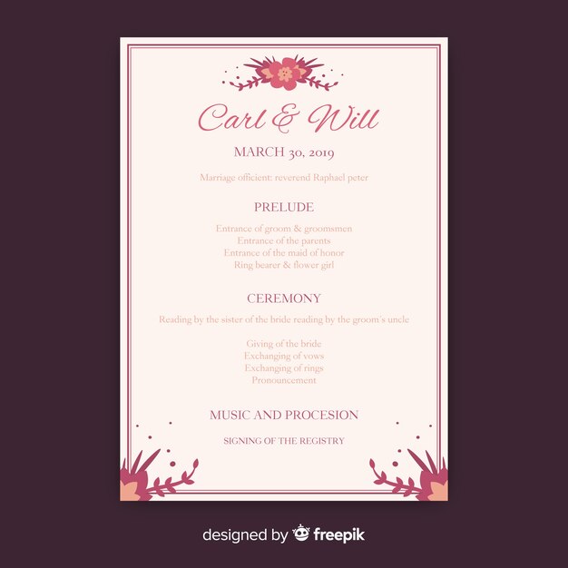 Programa de boda