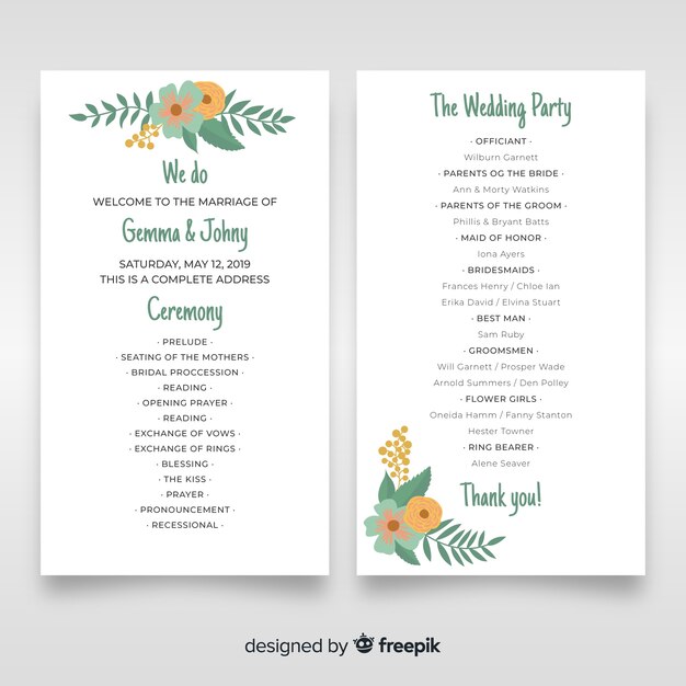 Programa de boda