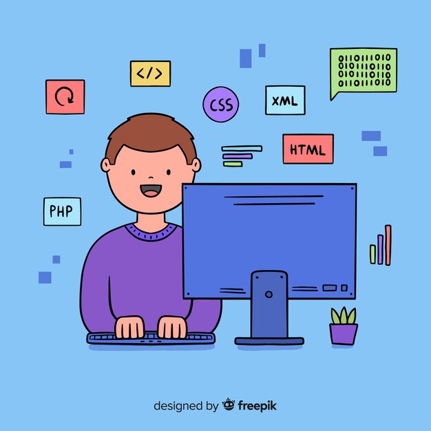 Programador trabajando en computadora