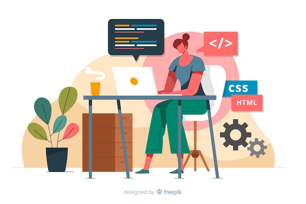 Programador trabajando con css