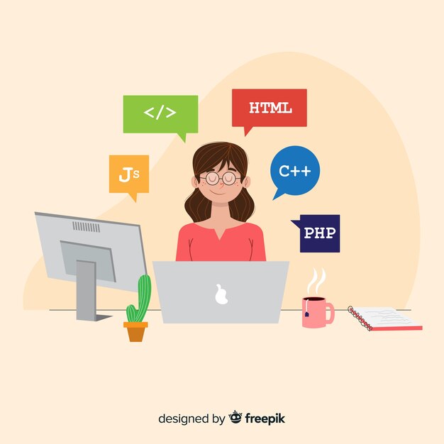 Programador trabajando en escritorio